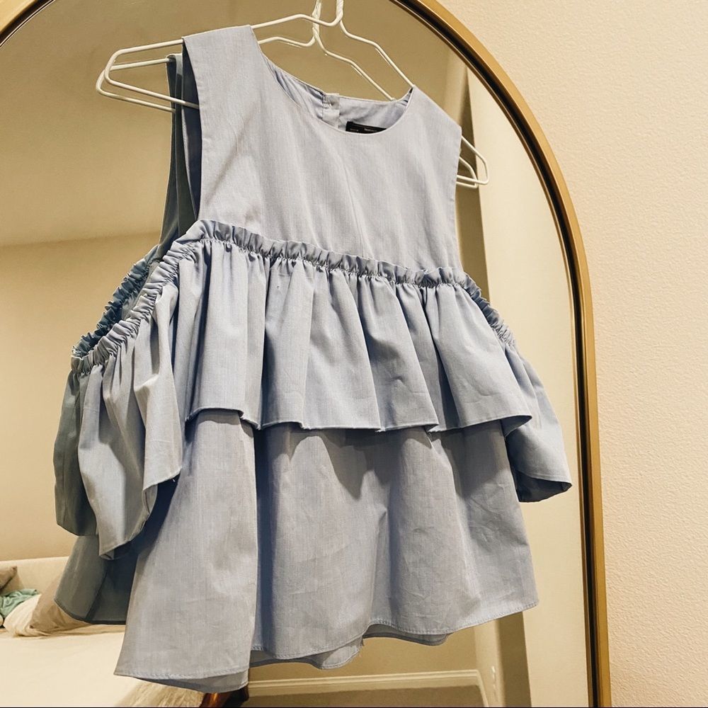 Zara Blue Babydoll Top